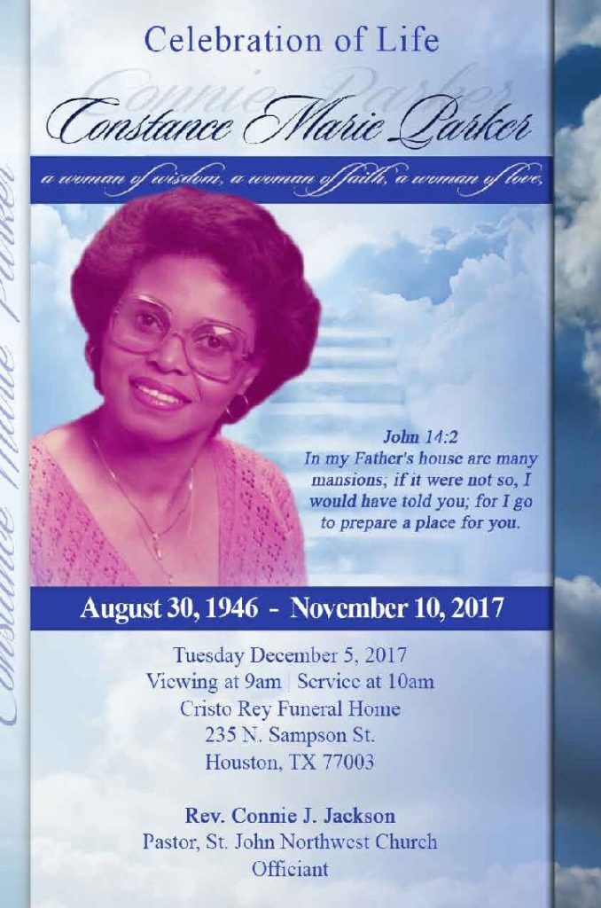 Constance Marie Parker Obituary 1946-2017