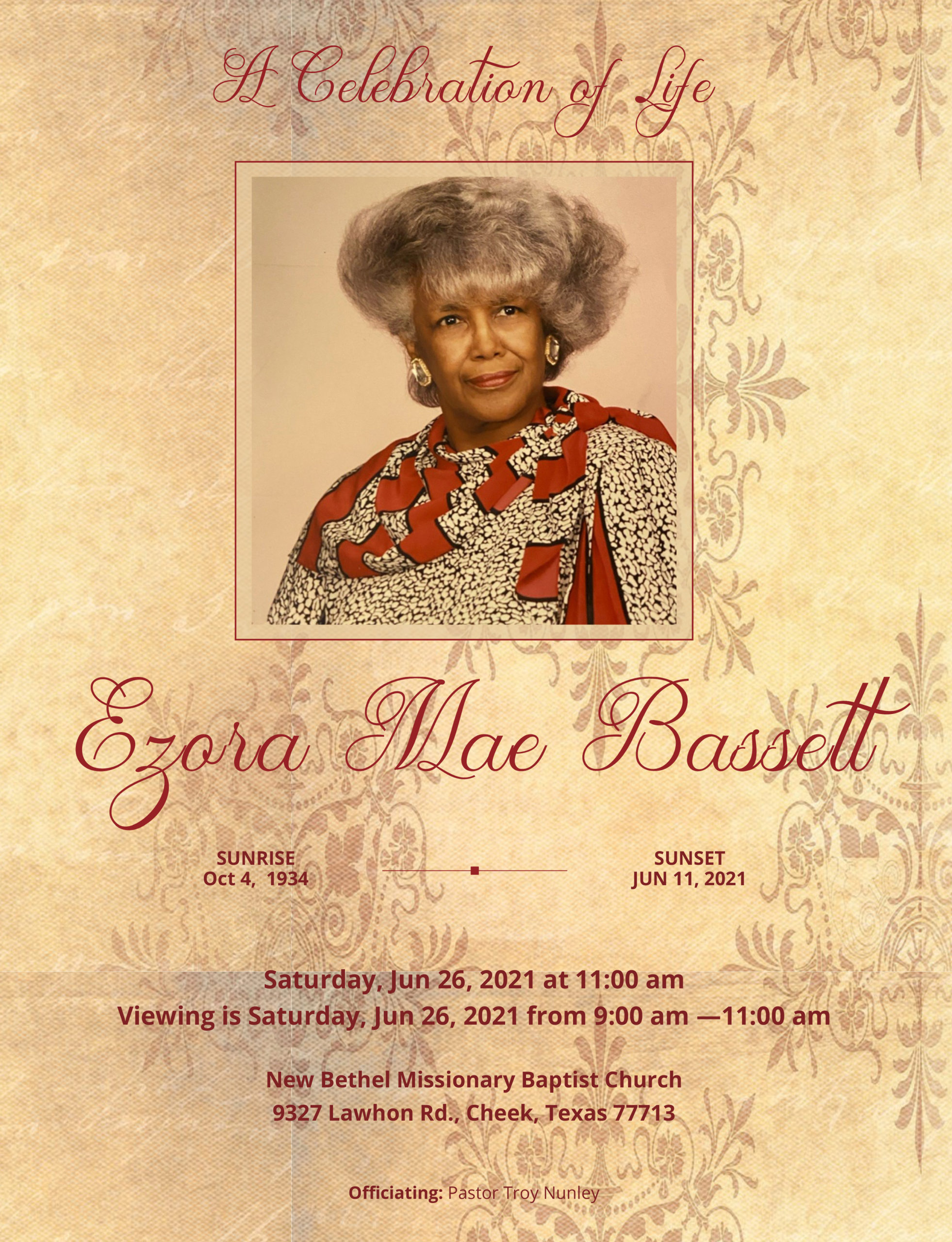 Ezora Mae Basset 1934-2021