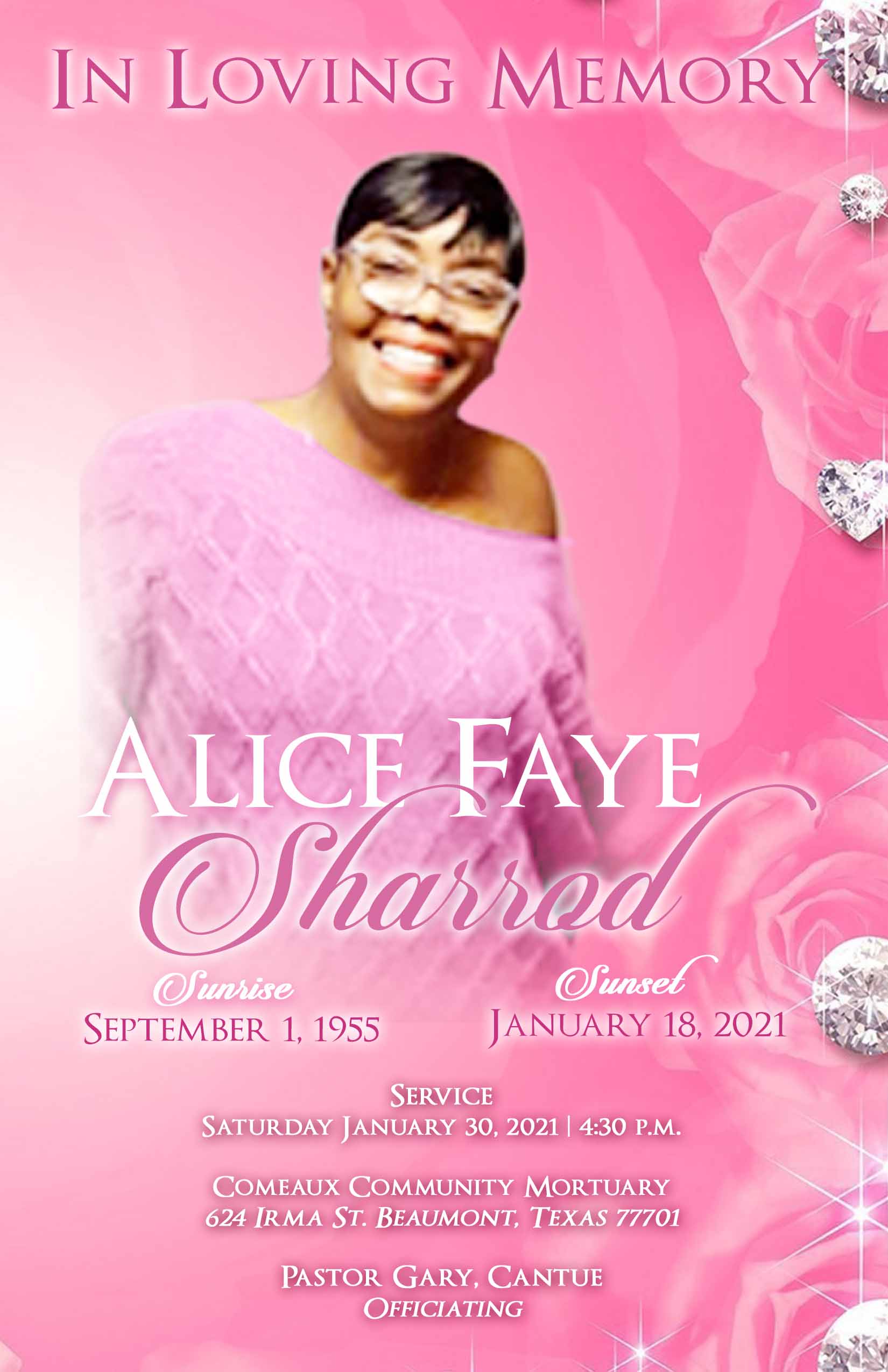 Alice Faye Sharrod 1955-2021