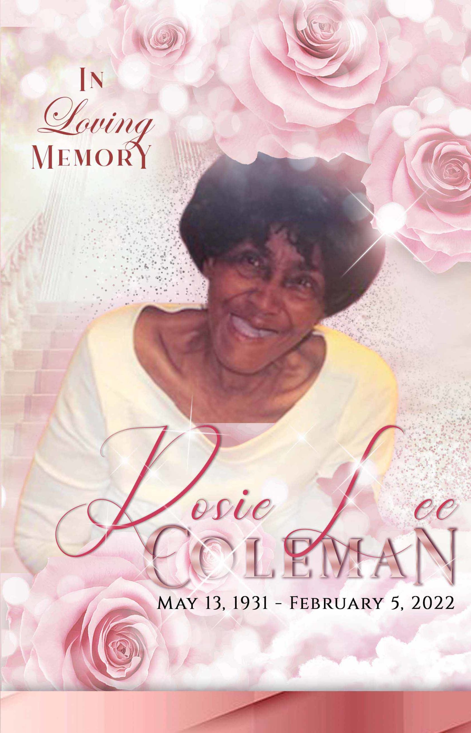Rosie Lee Coleman 19312022 Obituary Printing