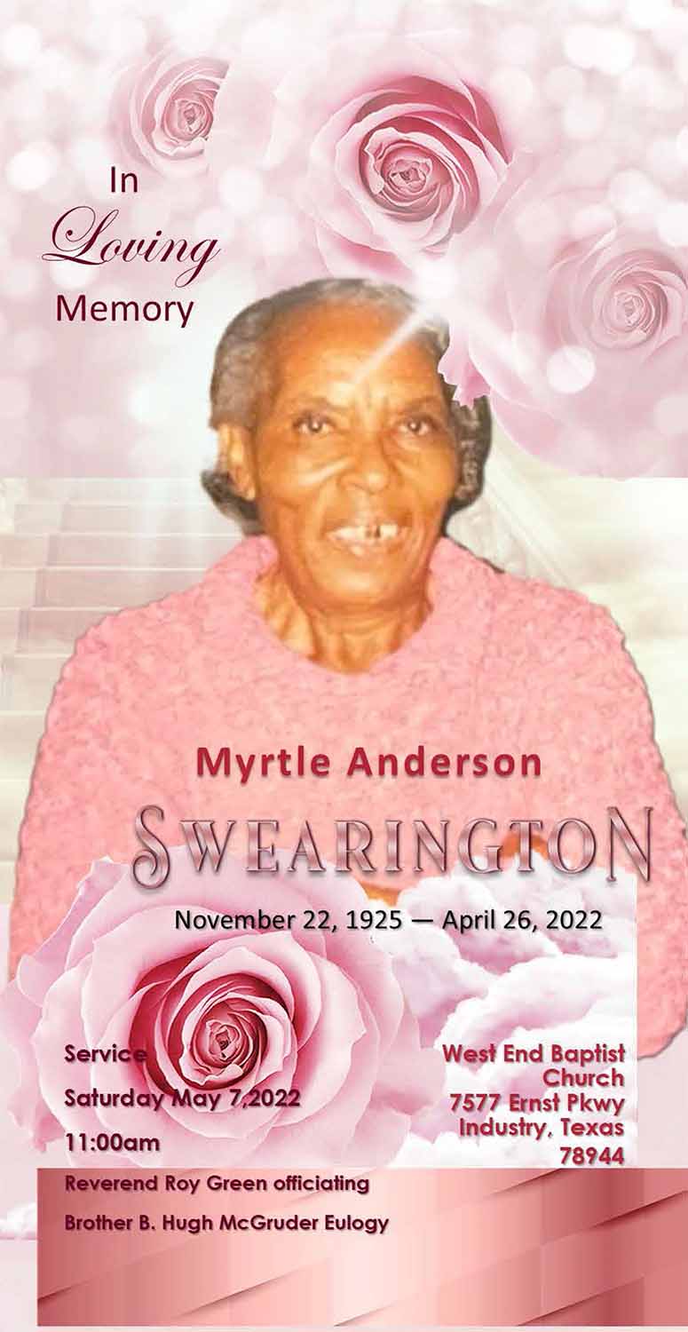 Myrtle Anderson Swearington 1925 – 2022