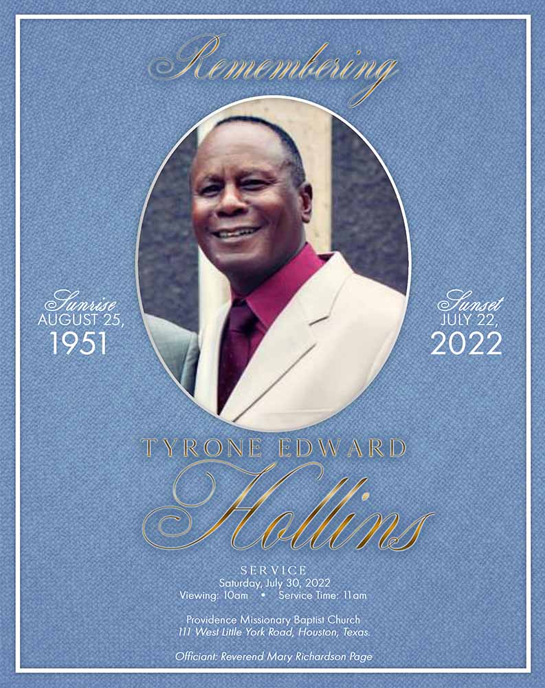 Tyrone Edward Hollins 1951 – 2022