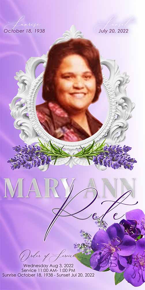 Mary Ann Pete 1938 – 2022