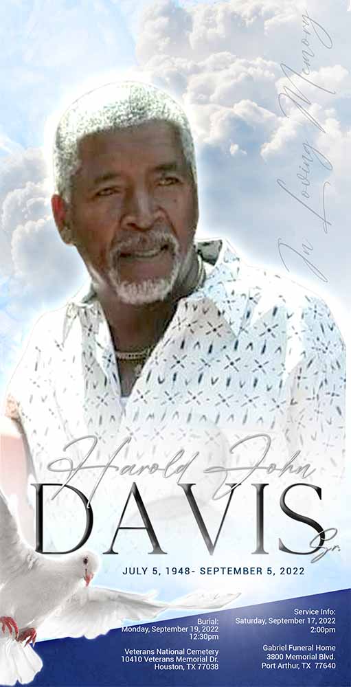 Harold John Davis Sr. 1948 – 2022