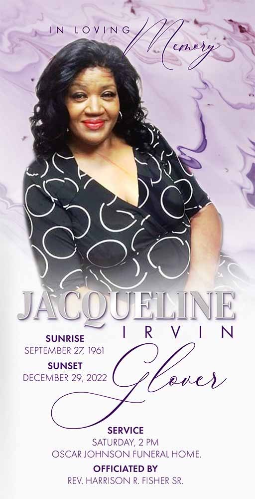 Jacqueline Irvin Glover 1961 – 2022