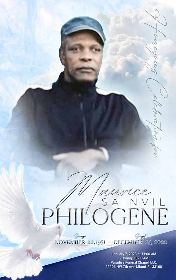 Maurice Sainvil Philogene 1951 – 2022